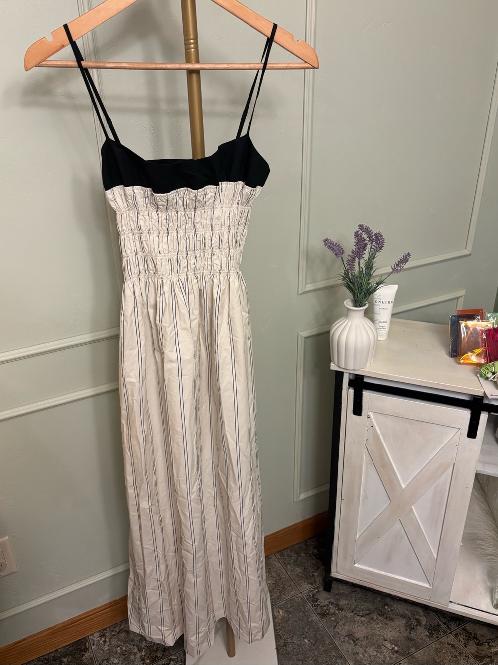 Rails Primrose Pinstripe Cotton Poplin Midi Dress MSRP $268 - Picture 2 of 4